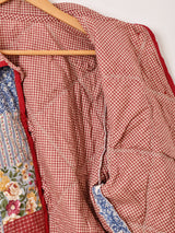 花柄 パッチワーク風 キルティングジャケット