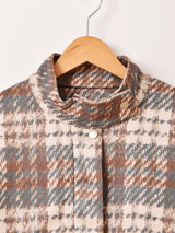 【2色展開】Elcamino チェック柄 フェイクスエード ショートブルゾン