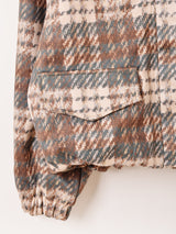 【2色展開】Elcamino チェック柄 フェイクスエード ショートブルゾン