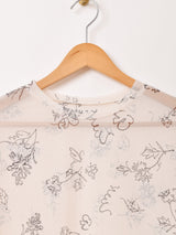 【3色展開】Meridian 半袖 総柄 シアーカットソー