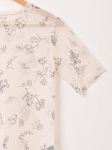 【3色展開】Meridian 半袖 総柄 シアーカットソー