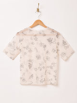 【3色展開】Meridian 半袖 総柄 シアーカットソー