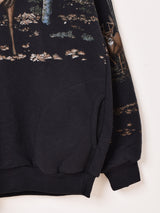 90's Made in USA ヘンリーネック アニマル スウェットシャツ