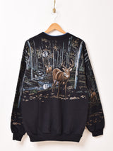 90's Made in USA ヘンリーネック アニマル スウェットシャツ