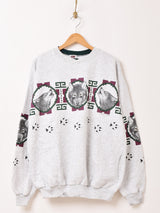 90's Made in USA オオカミプリント スウェットシャツ