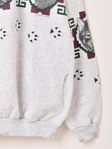 90's Made in USA オオカミプリント スウェットシャツ