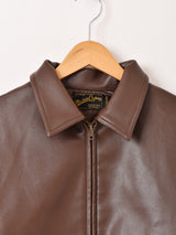 【3色展開】Backers フェイクレザー ジップアップジャケット