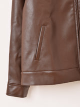 【3色展開】Backers フェイクレザー ジップアップジャケット