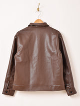 【3色展開】Backers フェイクレザー ジップアップジャケット