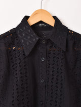 【2色展開】Meridian カットワークレース ノースリーブシャツ