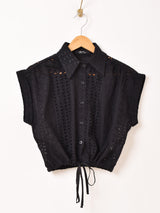 【2色展開】Meridian カットワークレース ノースリーブシャツ