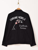 【2色展開】「Backers」刺繍入り ドリズラージャケット「CHROME REBELS」