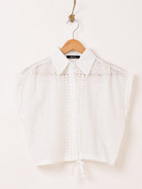 【2色展開】Meridian カットワークレース ノースリーブシャツ