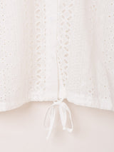 【2色展開】Meridian カットワークレース ノースリーブシャツ