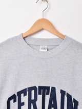 【2色展開】 刺繍 スウェットシャツ【CERTAIN】