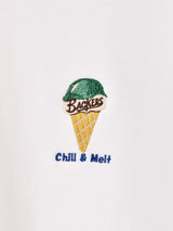 【2色展開】 ワンポイント刺繍 スウェットシャツ Icecream