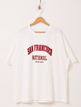 【2色展開】 刺繍入り ビッグTシャツ「SAN FRANCISCO」