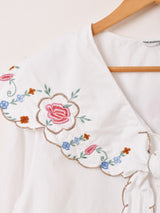 ボウタイ 刺繍 長袖ブラウス