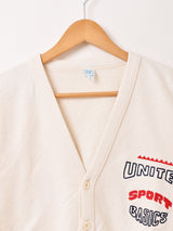 レタードデザイン スウェットカーディガン