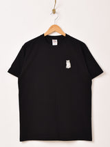 【2色展開】ワンポイント キャット 刺繍 Tシャツ