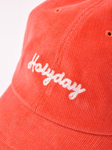 刺繍入り コーデュロイ キャップ「Holyday」