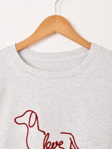 ダックスフント 刺繍 Tシャツ