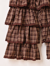 【2色展開】Meridian チェック柄 フリルパンツ