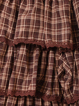 【2色展開】Meridian チェック柄 フリルパンツ