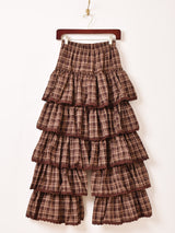 【2色展開】Meridian チェック柄 フリルパンツ