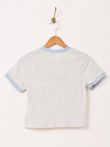 【2色展開】 クロップド 刺繍 リンガーTシャツ「Centre」