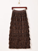 【2色展開】Meridian ベロア フリル スカート