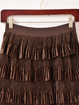 【2色展開】Meridian ベロア フリル スカート