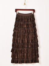 【2色展開】Meridian ベロア フリル スカート