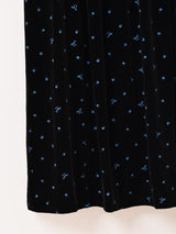 Meridian 小花柄 リボン ベロア ノースリーブワンピース