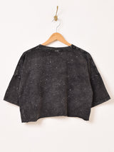 Meridian クロップド ウォッシュ ラメ Tシャツ
