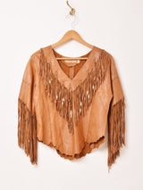 ”Patricia Wolf”レザー フリンジトップス