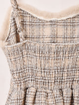 【2色展開】Meridian チェック柄 ファーデザイン キャミソールワンピース