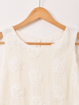 Meridian 透かし編みレース ローズ ノースリーブワンピース