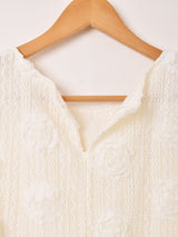 Meridian 透かし編みレース ローズ ノースリーブワンピース