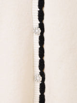 Meridian ビーズ刺繍 襟付き カーディガン