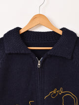 【2色展開】Elcamino ウエスタンモチーフ ジップアップカーディガン