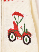 Elcamino クラシックカー柄 カウチンセーター