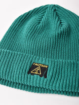 【2色展開】刺繍入り ニットキャップ「CAUTION」
