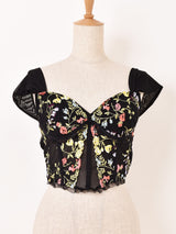 【2色展開】Meridian フラワー刺繍 コルセット ビスチェ