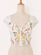 【2色展開】Meridian フラワー刺繍 コルセット ビスチェ