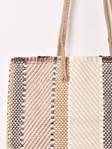 【2色展開】ストロー ストライプ トートバッグ