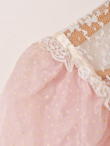 80’s Made in USA "JESSICA McCLINTOCK" ドット柄 フリル ロングドレス