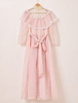 80’s Made in USA "JESSICA McCLINTOCK" ドット柄 フリル ロングドレス