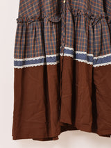 70's "GUNNE SAX" チェック柄 長袖ワンピース