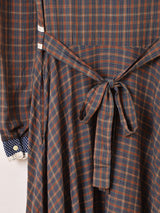 70's "GUNNE SAX" チェック柄 長袖ワンピース